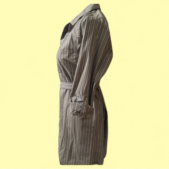 PINK ROSE- Button up Tie, Striped Shirt Dress, Stylish and Casual Design, NEW - Picture 4 of 4